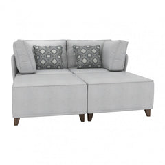 Flexible Slipcover Modular Seating - 2 Corner Units + 2 Ottomans