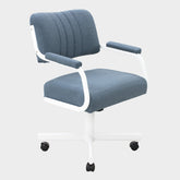 Clio Collection KM96-KP01 Channel Upholstered Back Between Exposed Metal Arms With Padded Upholstered Caps Over An All-Metal Swivel Tilt