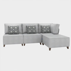 Flexible Slipcover Modular Seating - 1 Corner Unit + 1 Ottoman + 2 Armless Chairs