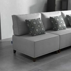 Flexible Slipcover Modular Seating - 1 Corner Unit + 1 Ottoman + 2 Armless Chairs