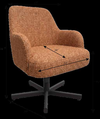 CC202 Banter Buzz Chat Chair - dimension diagram and base options